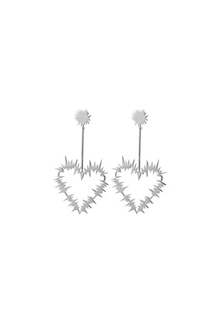 Karen Walker Electric Heart Drop Earrings - Sterling Silver