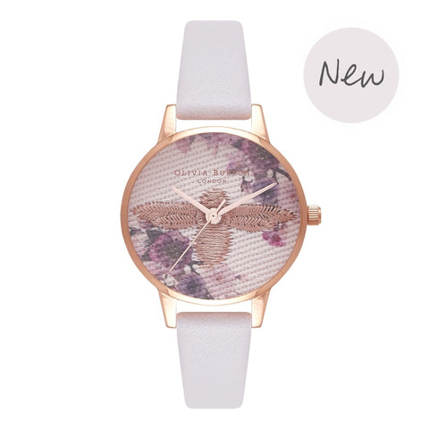 Olivia Burton Embroided Dial Blush & Rose Gold Watch OB16EM06