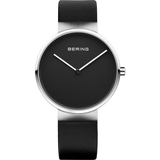 Bering - Gents Black Dial Black Leather Strap Watch