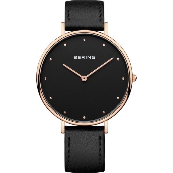 Bering - Gents Classic Rose and Black Leather