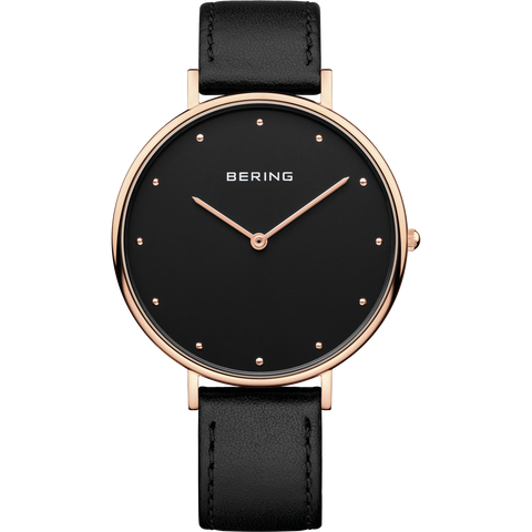 Bering - Gents Classic Rose and Black Leather