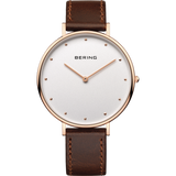 Bering - Rose & Brown Leather Gents Watch