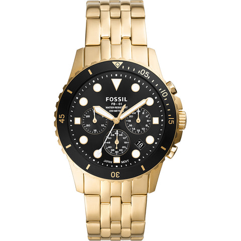 Fossil - All Gold Chronograph Black Face