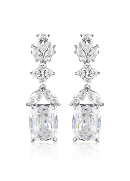 GEORGINI AVA WHITE CZ RHODIUM 3MILS EARRINGS