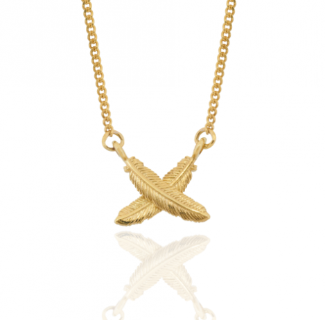 9CT GOLD PETITE FEATHER KISSES PENDANT