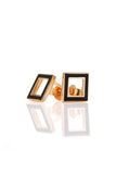 Karen Walker Ignition Studs - 9ct Rose Gold, Black Enamel