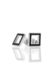 Karen Walker Ignition Studs - Silver, Black Enamel