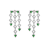 Lindi Kingi Design - Emerald Byzante Earrings Platinum