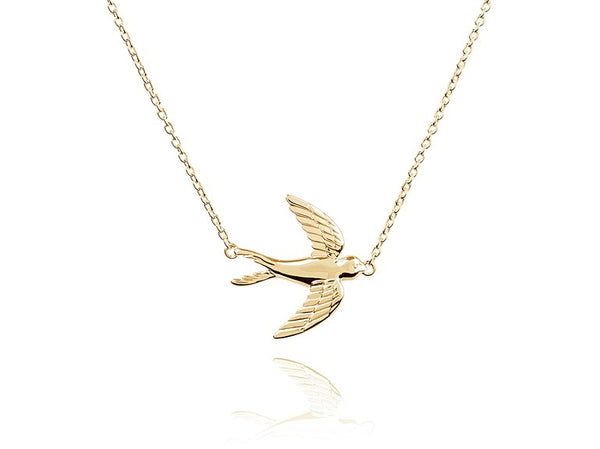 Daisy London Swooping Bird Pendant - Gold Plate