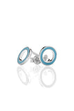 Karen Walker Orbit Studs - Silver, Turquoise Enamel