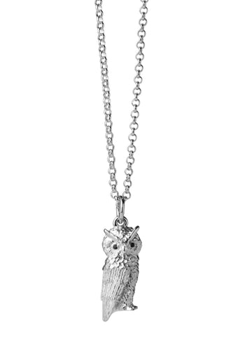 Karen Walker - Owl Necklace - Silver - Garnet