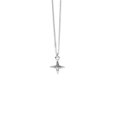 Meadowlark Petite Pave Star Charm Necklace - Sterling Silver & Grey Diamond