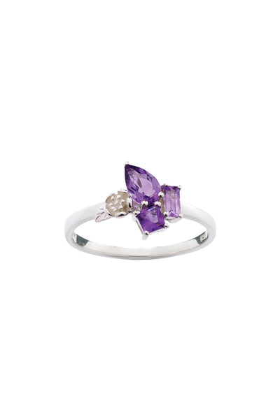 Karen Walker Rock Garden Mini Ring - Silver, Amethyst