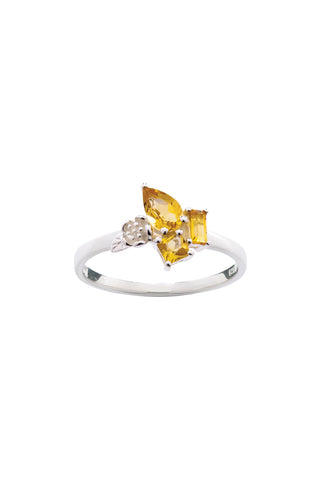 Karen Walker Rock Garden Mini Ring - Silver, Citrine