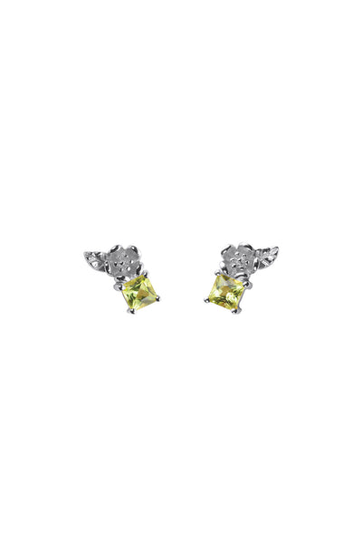 Karen Walker Rock Garden Studs - Silver, Peridot