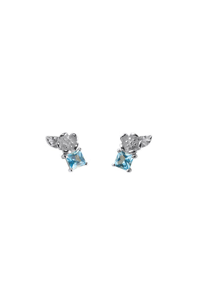 Karen Walker Rock Garden Studs - Silver, Blue Topaz