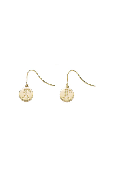 Karen Walker Runaway Girl Stamp Earrings - 9ct Gold