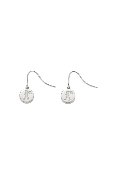 Karen Walker Runaway Girl Stamp Earrings - Silver