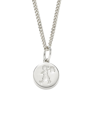 Karen Walker Runaway Girl Stamp Pendant - Silver, 60cm