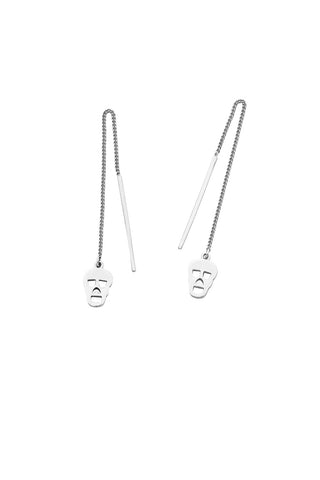 Karen Walker Mini Skull Thread Earrings - Silver