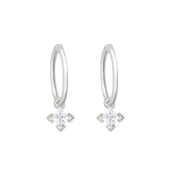 Lindi Kingi - Embellishment Sleeper Earrings Platinum Plate