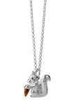 Karen Walker - Squirrel Necklace - Silver Tiger's eye - Blue Sapphire