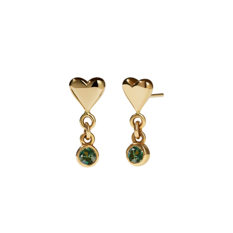 Meadowlark - Camille Stone Stud Earrings - Gold Plated - Green Sapphire