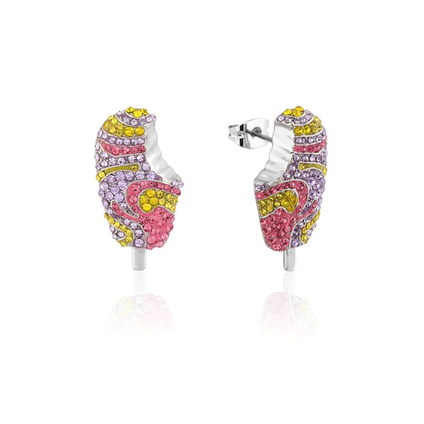 Couture Kingdom - Silver Rainbow Paddle Pop Crystal Earrings