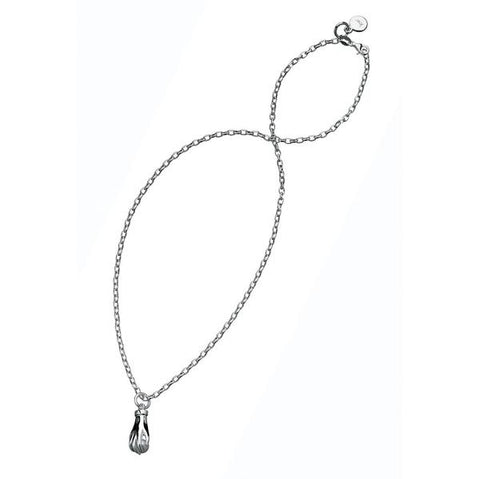 Karen Walker Wisdom Pendant - Silver, Pearl - 60cm